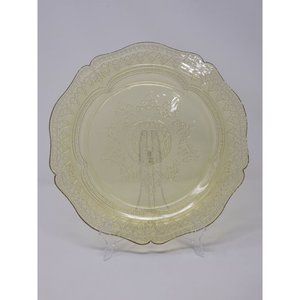 Vintage Federal Glass Depression Glass‎ Dinner Plate Yellow Patrician Spoke